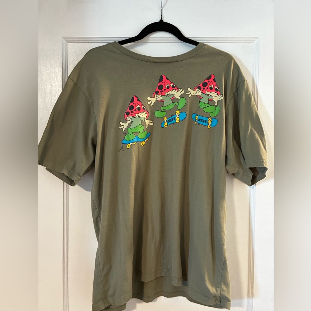 NEFF Olive Green Mushroom Skate T-Shirt